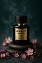 Glorify by Emir 100ml unisex eau de parfum bottle with pine‑apple citrus, jasmine rose, oud sandalwood notes