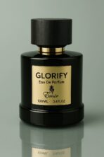 Glorify by Emir 100ml luxury unisex perfume bottle on golden background for Saudi Arabia